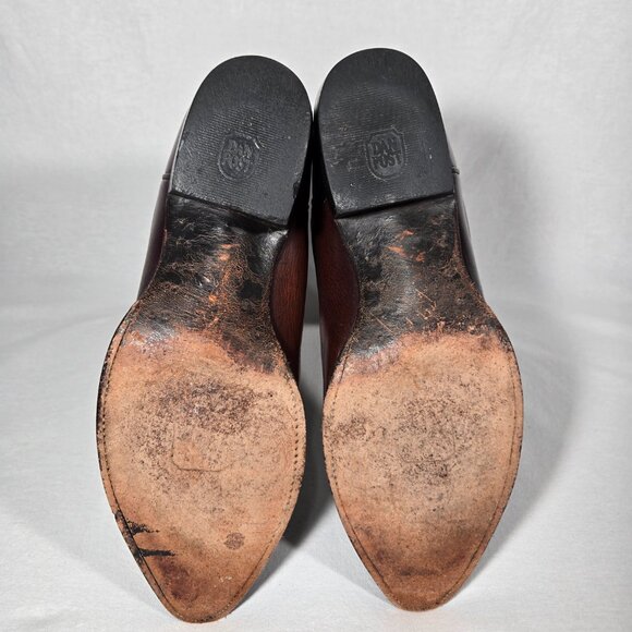 Vintage 1977 DAN POST Brown Leather Vegas Cut COWBOY Wingtip Boots Men Size 11D. - Picture 16 of 17